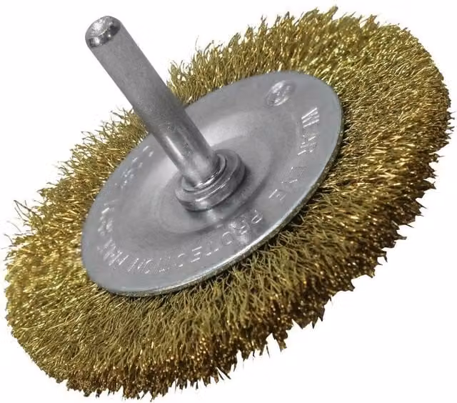 Faithfull Brass Wire Brush, Diameter: 7.5 cm, Shank: 0.6 cm, Multicolour