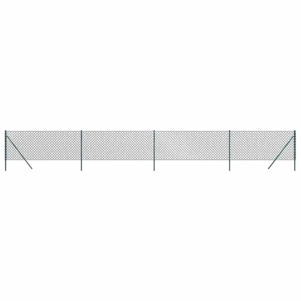 Berkfield Home Green PVC Coated Steel Chain Link Fence, H: 1.1 m x W: 10 m – 2