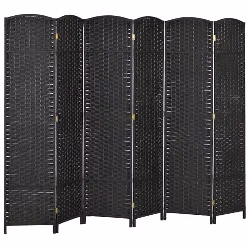 HOMCOM 6 Panel Folding Room Divider Privacy Screen in Black, W/H: 240 x 170 cm