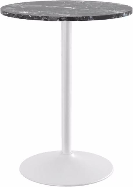 netfurniture Richmond White Bar Table with Black Marble Top, Width: 96 cm