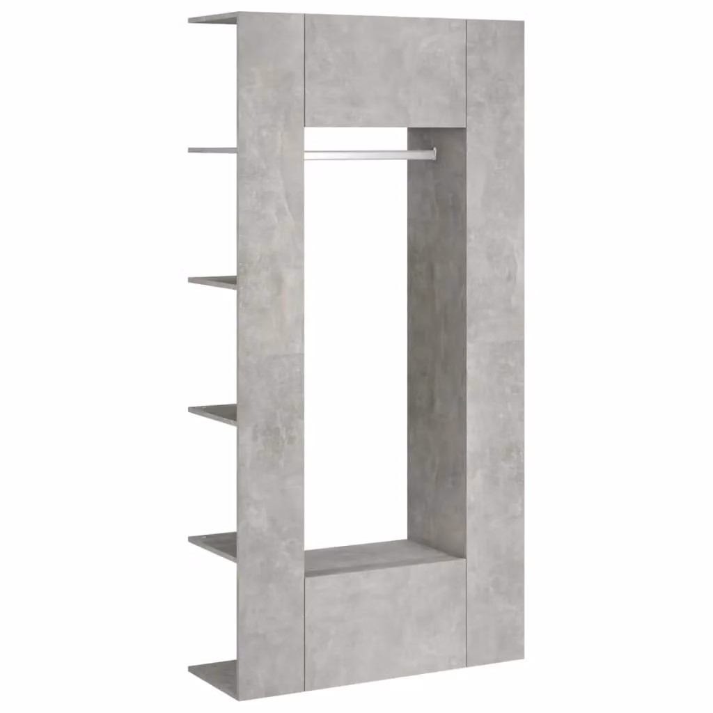 Berkfield Home Set of 2 Modern Wall Mounted Hallway Cabinets in Concrete Grey
