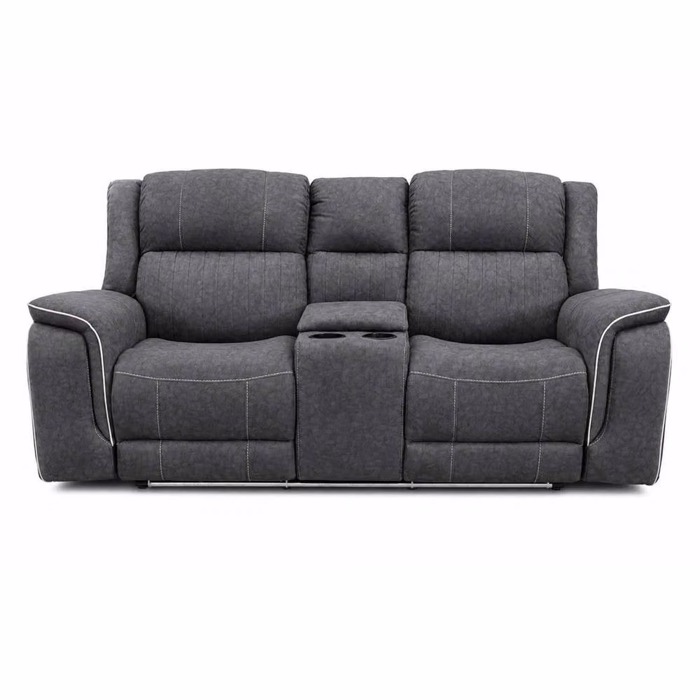 Furnishings For Less UK Anna Grey Fabric Electric Reclining Sofa Suite with USB Charging and Cup Holders – 2