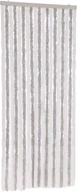 Berkfield Home Chenille Fly Curtain in Light Grey and White, W: 56 cm, H: 200 cm