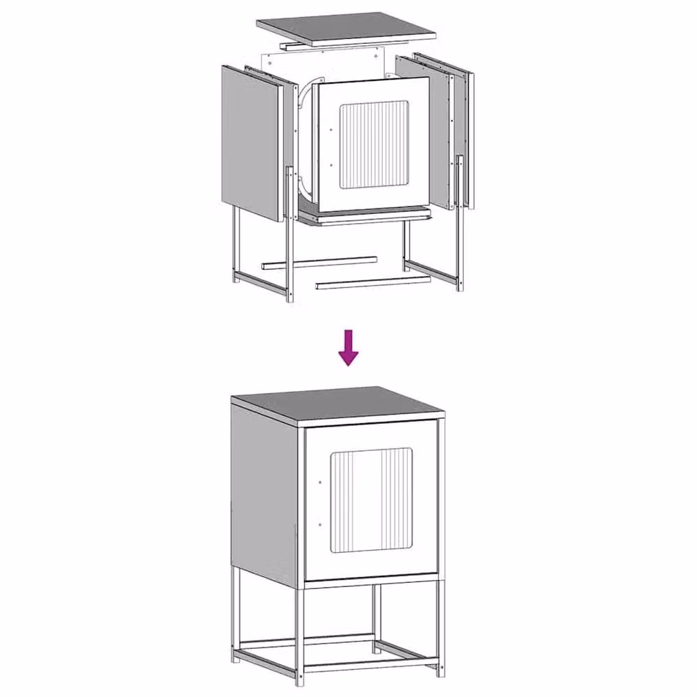 Berkfield Home Elegant Bedside Cabinet in Anthracite Grey, W/D/H: 36 x 39 x 60.5 cm – 6