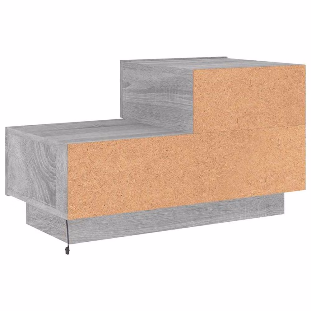 Berkfield Home Decorative Bedside Cabinet with Integrated LED Lights in Grey Sonoma, W: 70 cm, D: 36 cm, H: 40.5 cm – 3