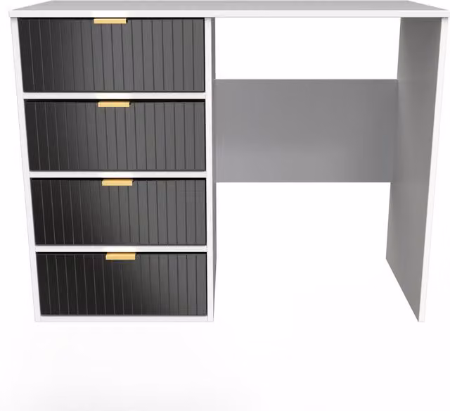 Ready Assembled 2 U Bexley 4 Drawer Vanity in True Black – 1