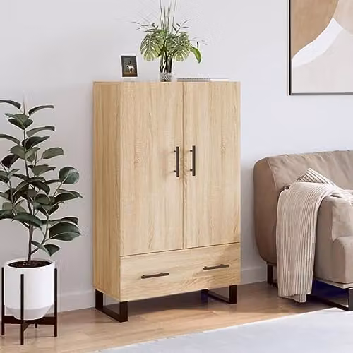 vidaXL Modern Highboard in Brown, W/D/H: 69.5 x 31.0 x 115.0 cm – 1