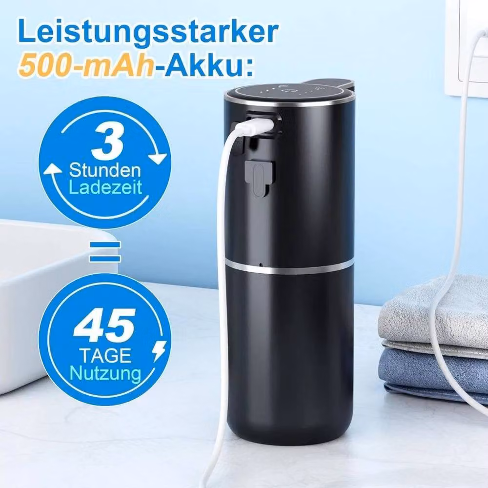 NESTLUNE Wall-Mounted Automatic IR Touchless Hands Sanitiser, 380ml, Black – 5