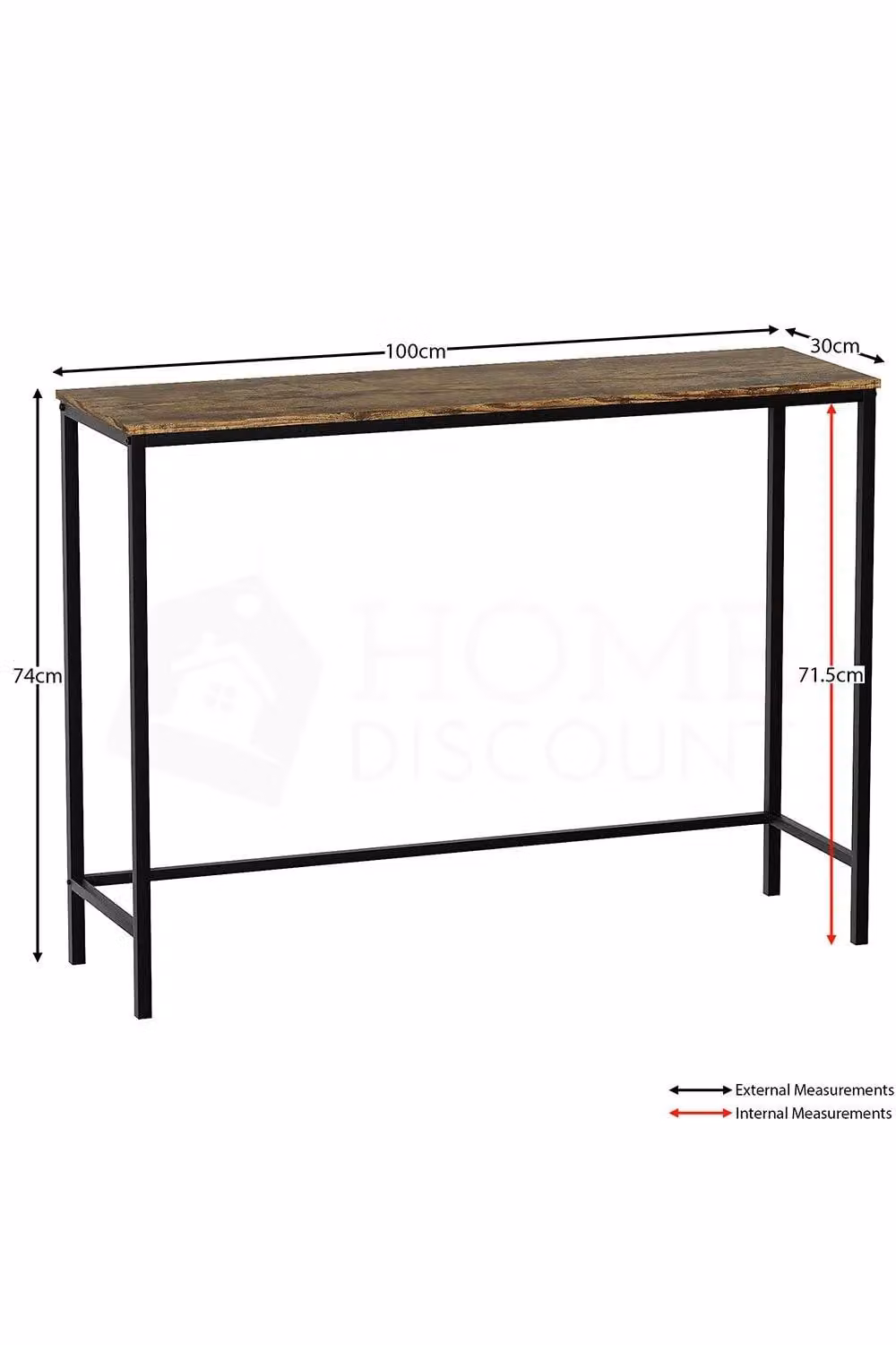 Vida Designs Brooklyn Industrial Console Table in Dark Brown – 2