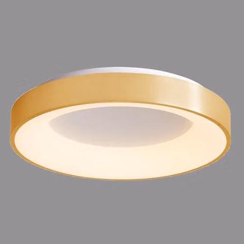 Netlighting Modern Dimmable LED Flush Ceiling Light in Gold/Brass with 3000K Warm White 2750lm – 2