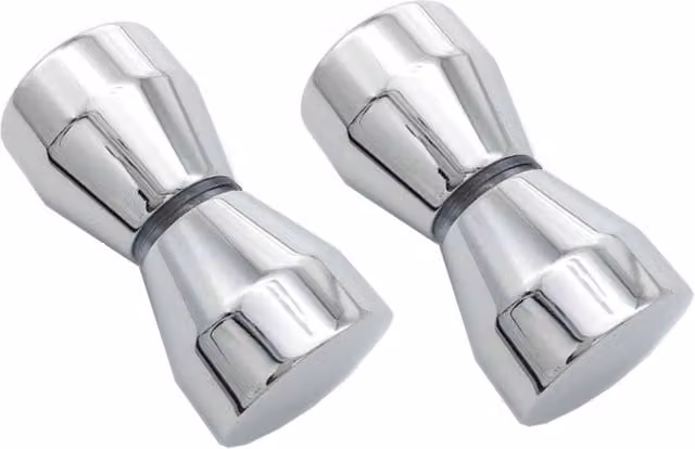 Nes Home Cone Aluminium Shower Door Knob Handle Set of 2 in Chrome Silver