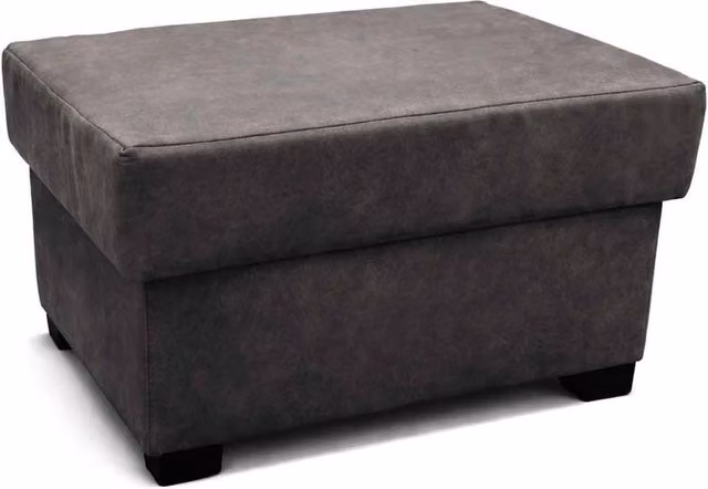 Furnishings For Less UK Oakland Charcoal Leather Look Storage Footstool W/D/H: 61 x 41 x 41 cm – 1