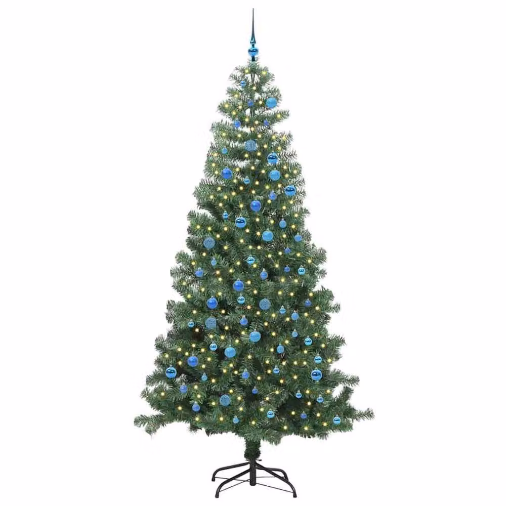 Berkfield Home Green PVC Christmas Tree with 300 LEDs and Stand, Height: 240 cm – 3