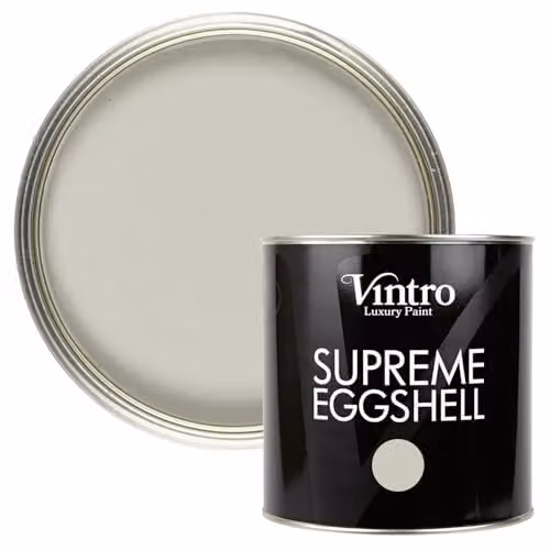 Vintro Water Based Eggshell Paint for Walls, Wood and Trim in Light Grey Dove, 2.5 Litres