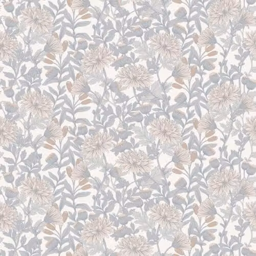 Muriva Martha Blue Floral Vintage Botanical Washable Wallpaper – 1