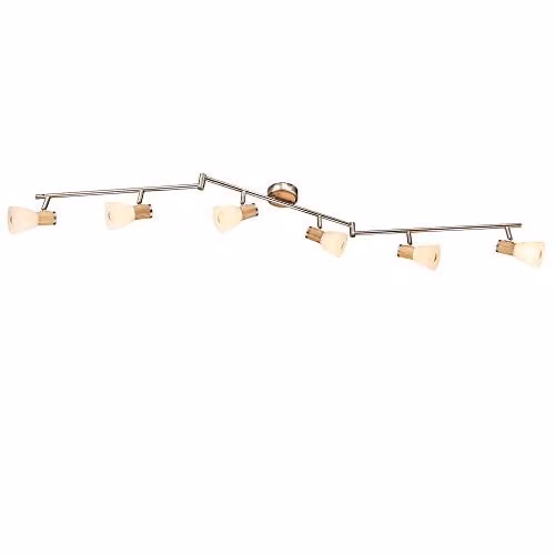 Globo Lighting Gylfi Ceiling Spotlight Bar in Grey with Opal Glass Shades and 6x E14 Sockets – 1