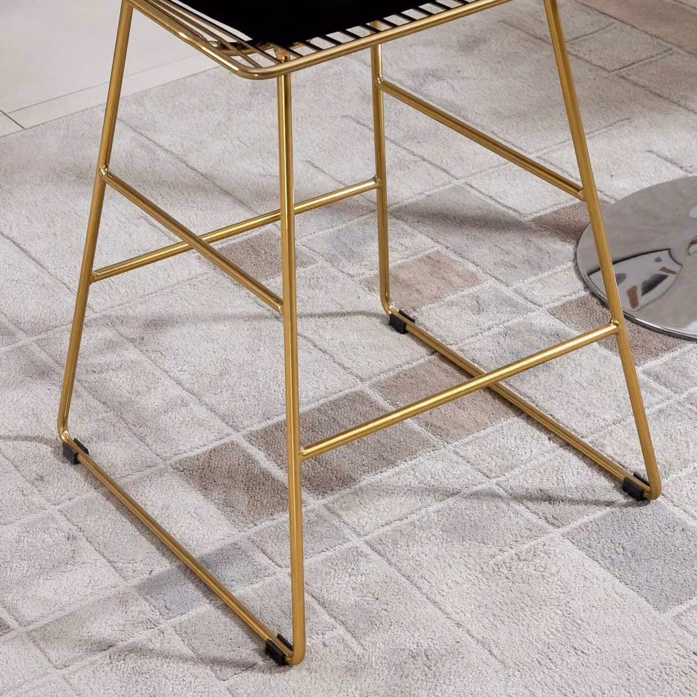 Kelvenix Modern Geometric Counter Height Bar Stools, Set of 2, Gold – 3