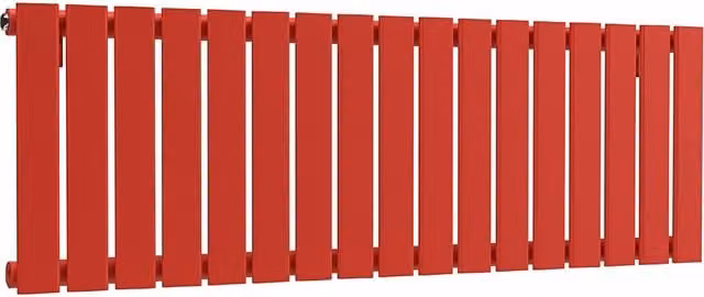 Lux Heat Flat Horizontal Steel Radiator in Red, W: 119 cm, H: 40 cm, D: 4 cm