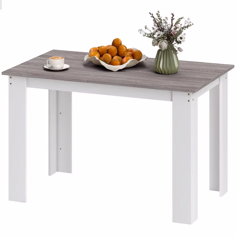 STILVORA Modern Rectangular Dining Table for 6 in Grey with Wood Effect Finish, W/D/H: 120 x 80 x 75 cm – 2
