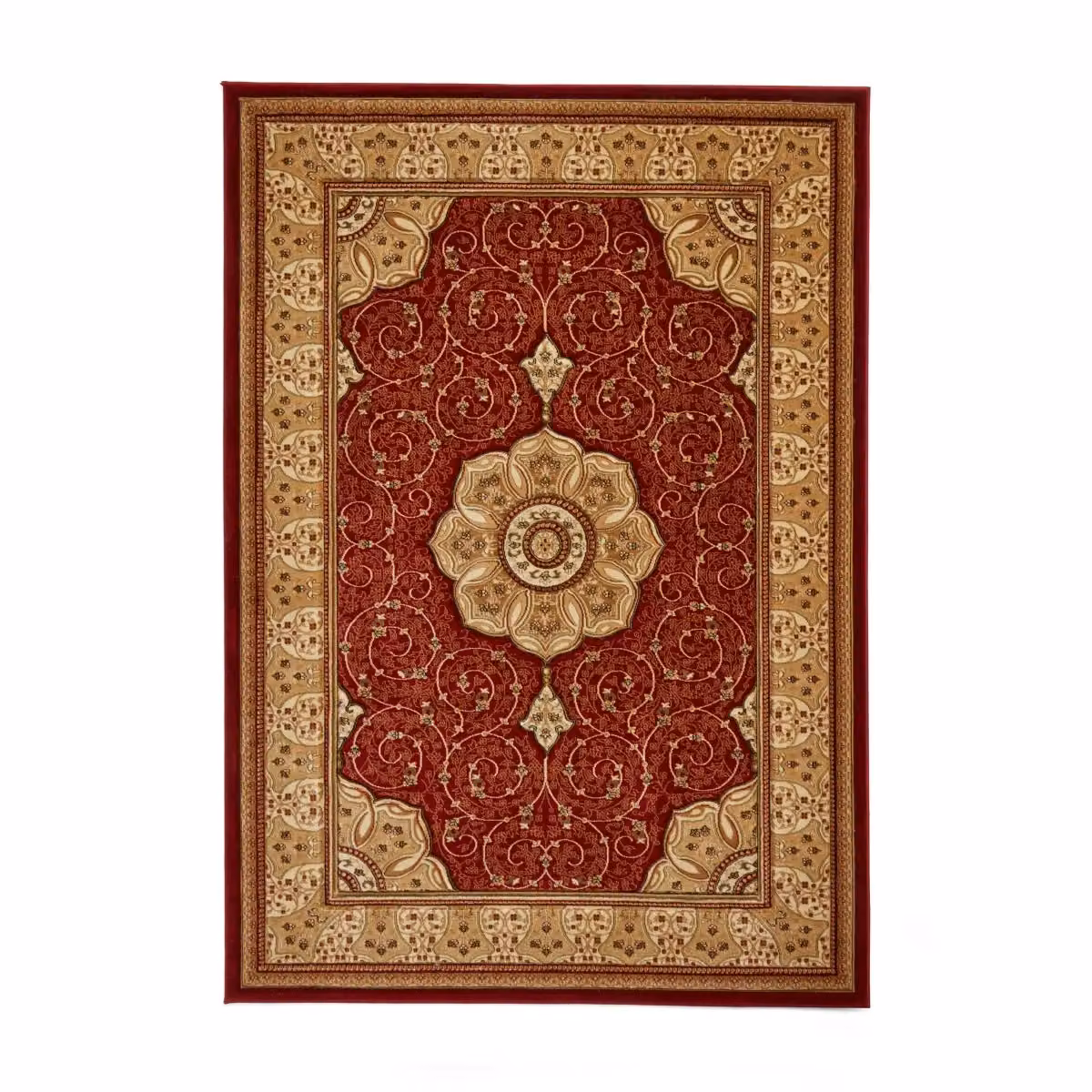 The Rug Shop UK Traditional Red Floral Stain-Resistant Easy Care Area Rug, W: 280 cm, D: 380 cm – 8