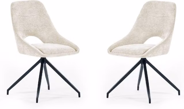 Cheshire Pembroke Premium Cream Chenille Upholstered Dining Chairs - Set of 2 – 1