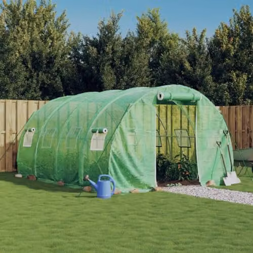 vidaXL Greenhouse with Steel Frame in Green, 12 m2, W: 4 m, D: 3 m, H: 2 m – 2