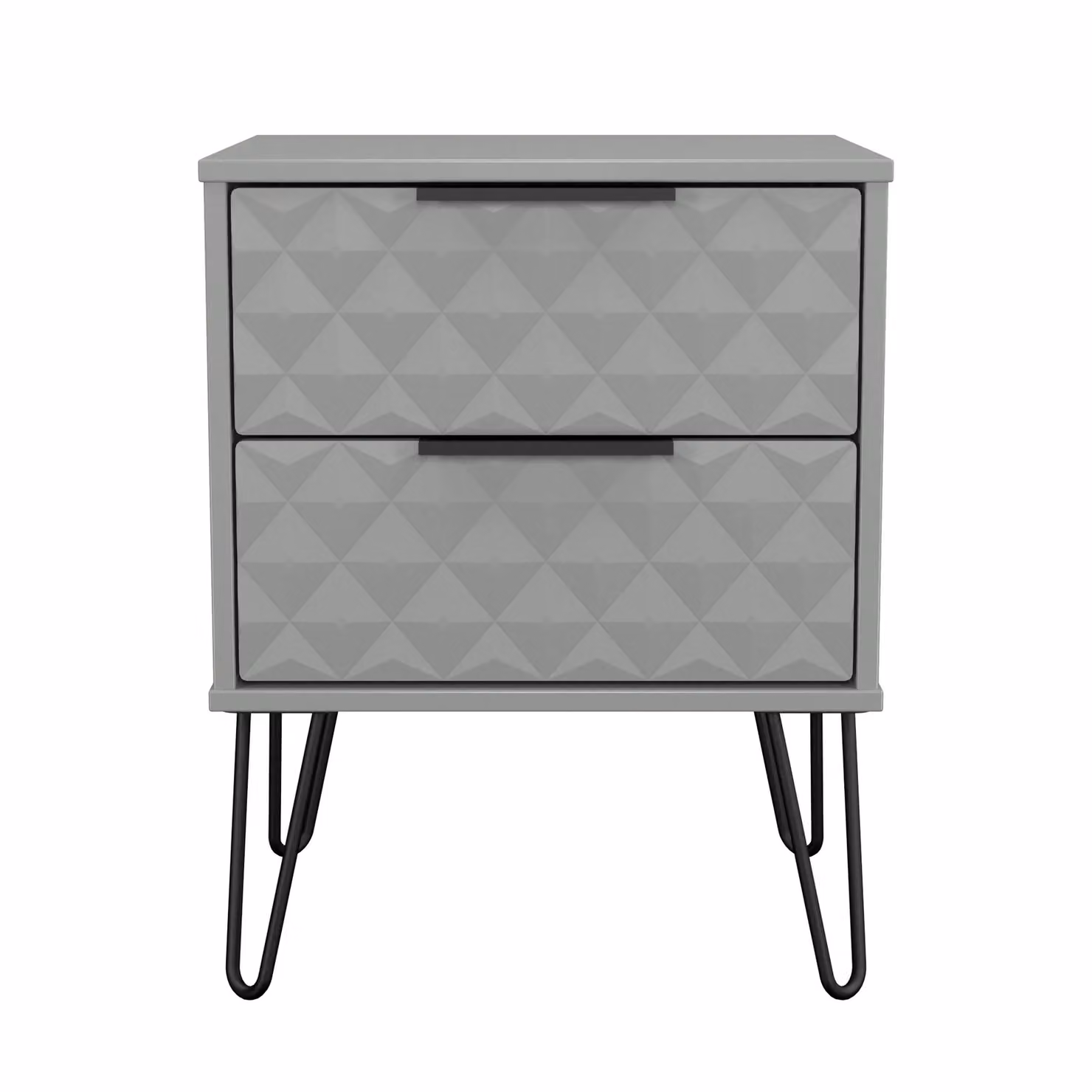 2 U Islay 2 Drawer Bedside Table in Dark Grey, Small, Ready Assembled – 2