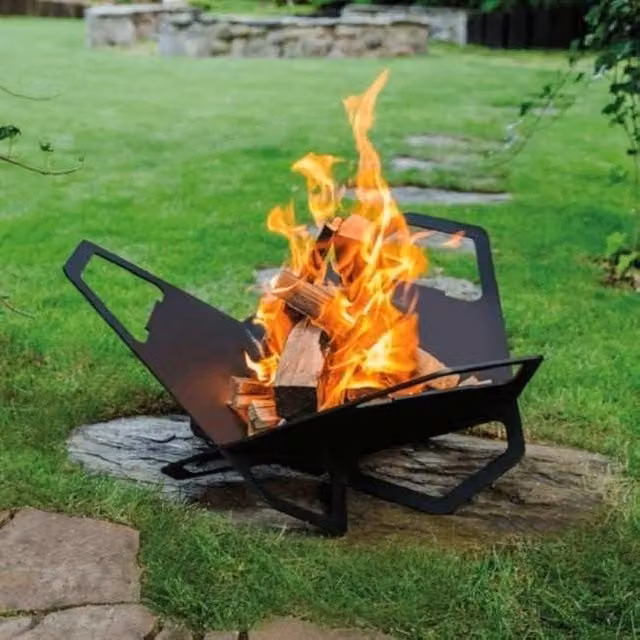 Primrose Chic Steel Net Fire Pit in Black, Diameter: 71 cm