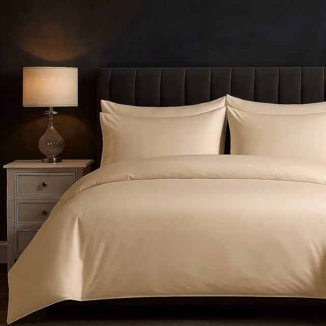 Sweet Dreams Elegant Egyptian Cotton 200 Thread Count Duvet Cover in Beige, W/D/H: 200 x 200 cm