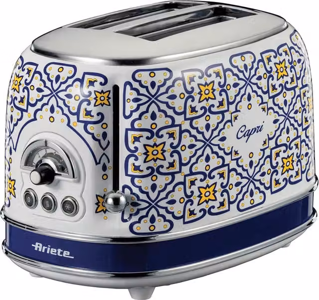 Ariete Capri 2 Slice Toaster in Multicolour with Stainless Steel and Cable Storage – 2