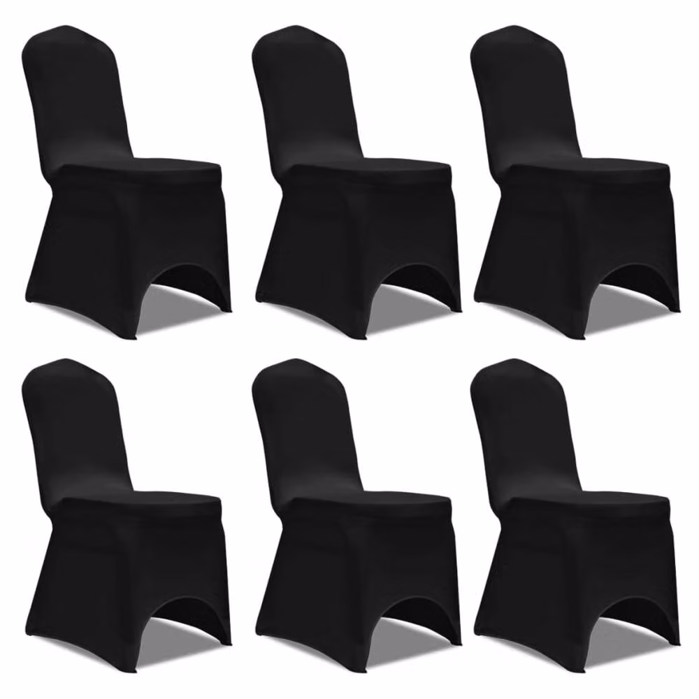 Berkfield Home Black Stretch Dining Chair Covers, 6 Pack – 2