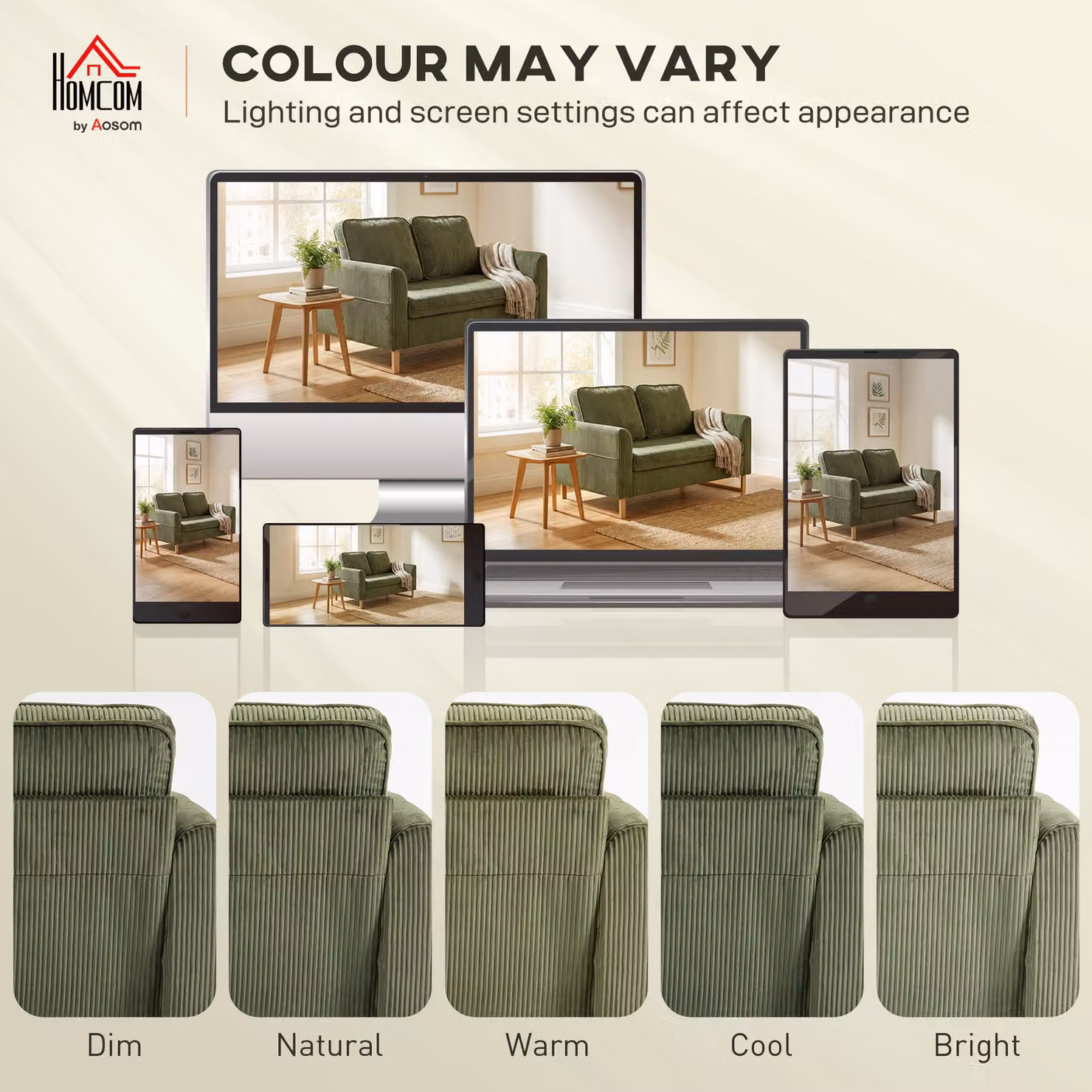 HOMCOM 2 Seater Upholstered Loveseat Sofa in Green with Spring Core Cushions and Scatter Pillows, Width: 140 cm – 5
