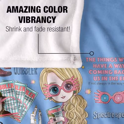 LOGOVISION Harry Potter Luna Lovegood Super Soft Silky Touch Fleece Throw Blanket for Kids, Multicolour, W: 91.44 cm, L: 147 cm – 2