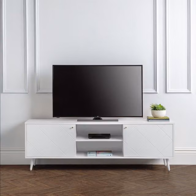 Julian Bowen Moritz Modern White and Gold TV Cabinet W/D/H: 177.0 x 40.0 x 58.5 cm – 1