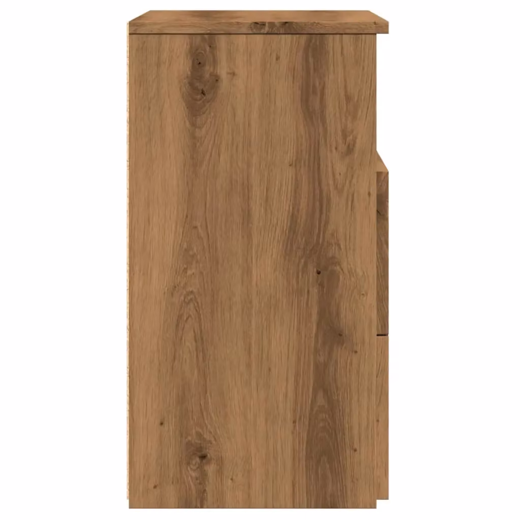 Berkfield Home Set of 2 Artisan Oak Bedside Cabinets in Brown, W/D/H: 50 x 32 x 60 cm – 4