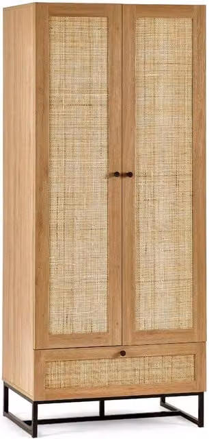 Cheshire Premium Trelawny Wardrobe in Light Oak with Hinged Doors and Full Hanging Space