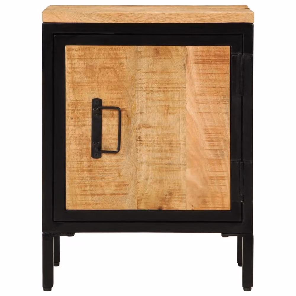 Berkfield Home Bed Cabinet in Brown Solid Rough Mango Wood, W/D/H: 40 x 30 x 52.5 cm – 3