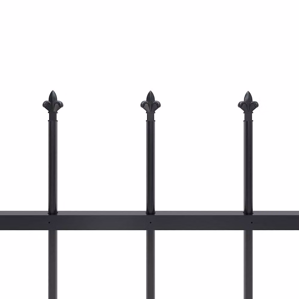 Berkfield Home Garden Spear Top Steel Fence, Black, W: 13.6 m, H: 0.6 m, D: 0.6 m – 2