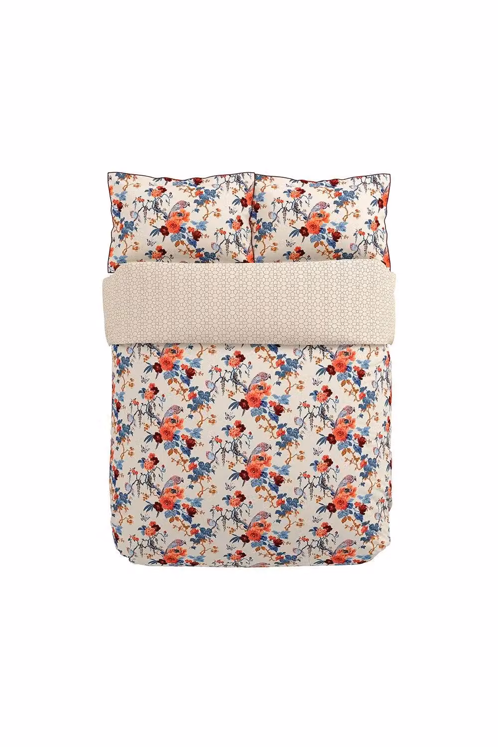 V & A Chinoiserie Charm Cotton Mako Satin Duvet Cover and Pillowcase Set, Multicolour, W: 140 cm, H: 200 cm – 3