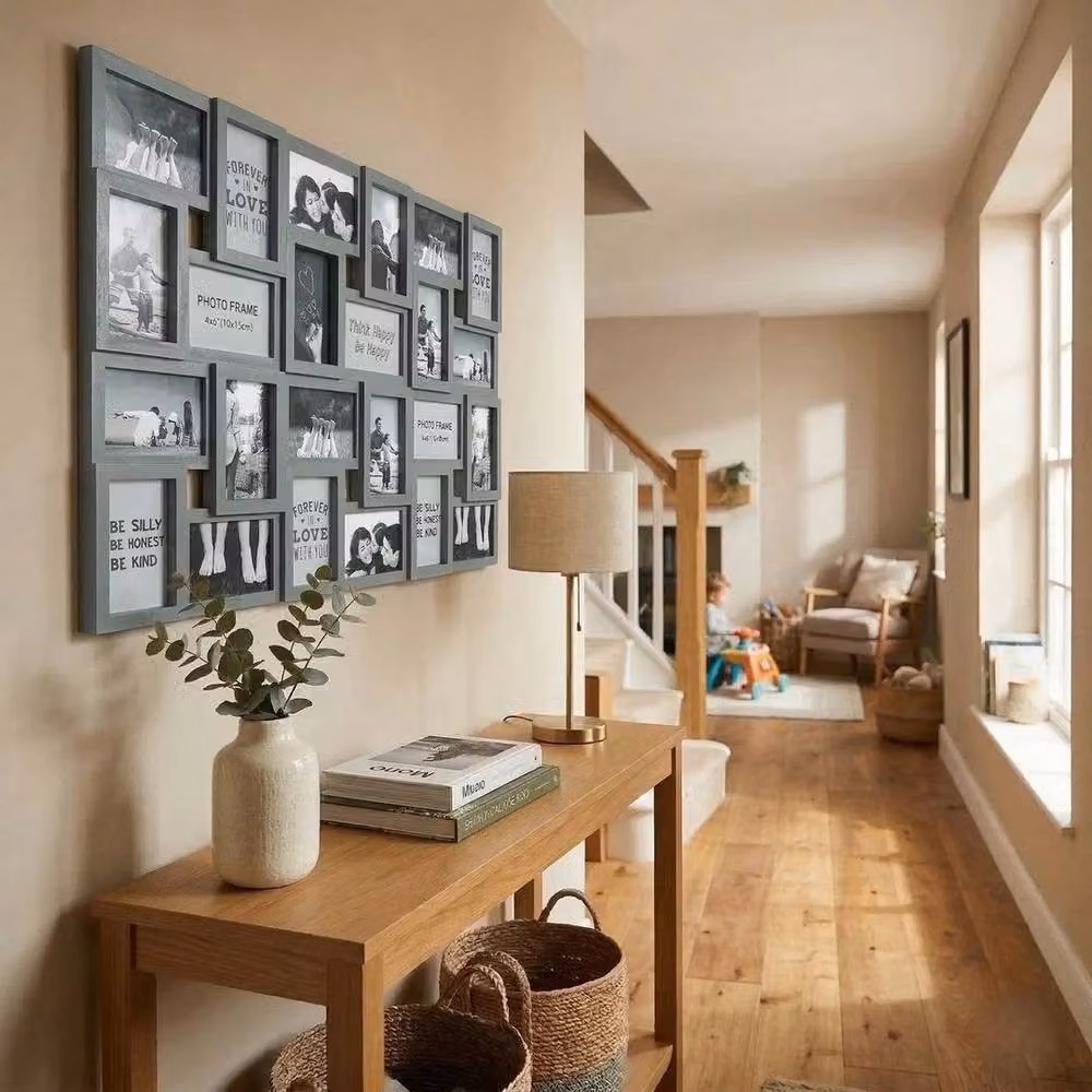 FLAVORA Grey Modern Multi Aperture Collage Photo Frame for Wall Hanging, 100 cm – 3