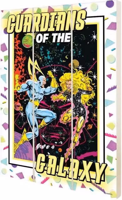 Marvel Guardians Of The Galaxy Galactic Groove Adem Wood Print Multicolour Wall Art – 1
