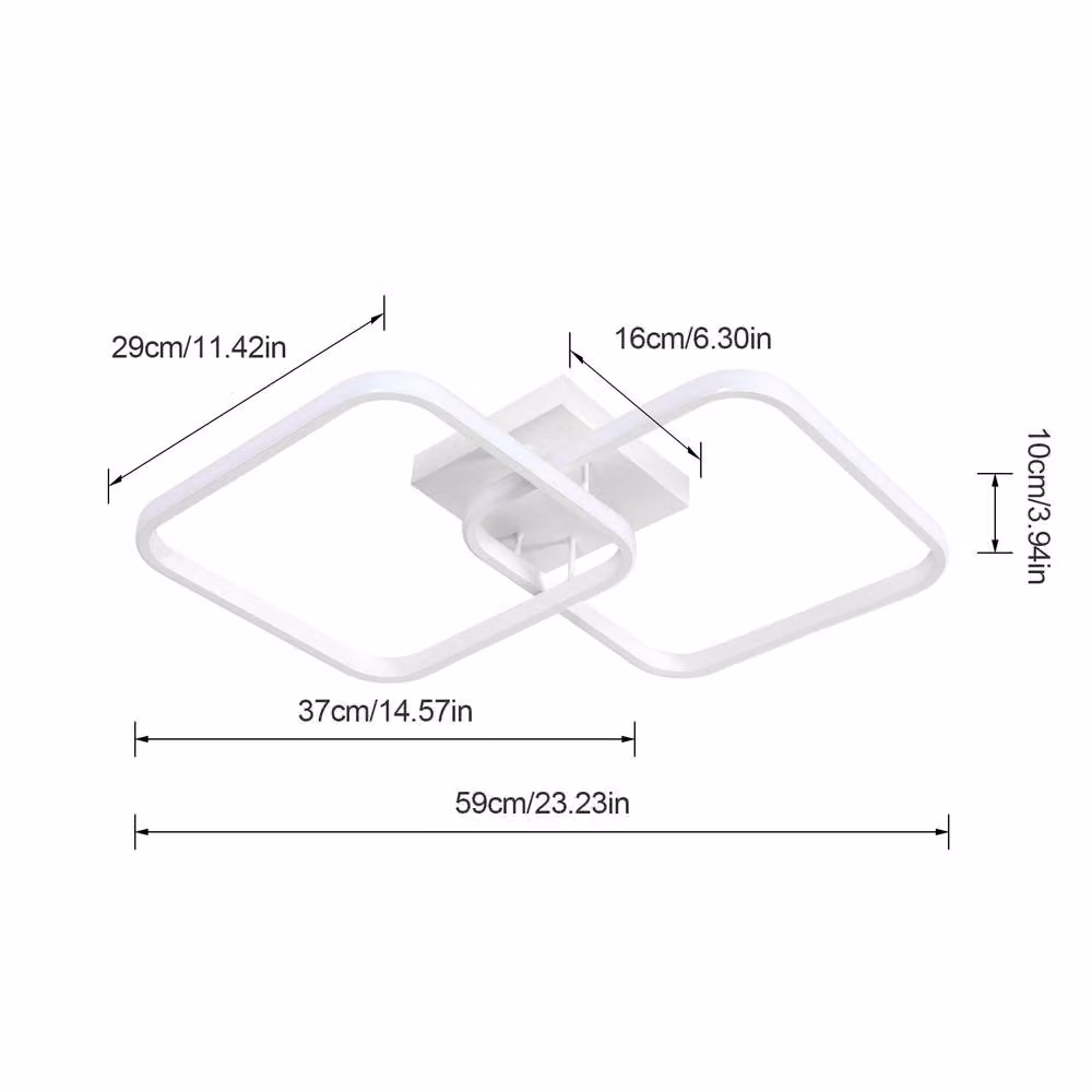 Pheashine White Square LED Ceiling Light, 42W, 4500K Neutral Light, Aluminium Construction – 2