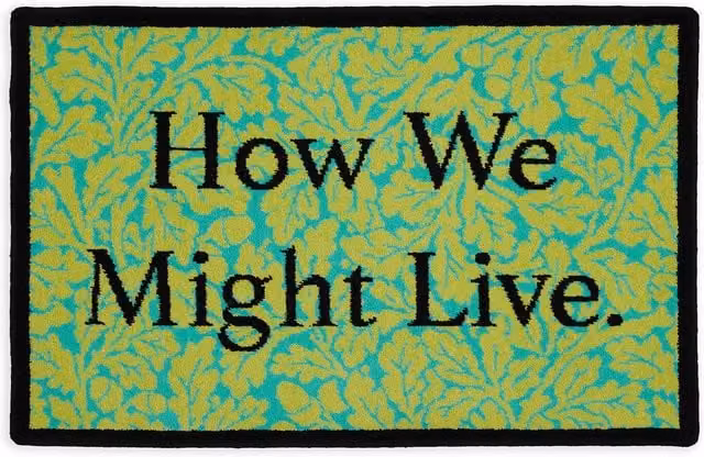 House of Hackney How We Might Live Jeremy Deller Doormat, Green, W: 90 cm, D: 60 cm