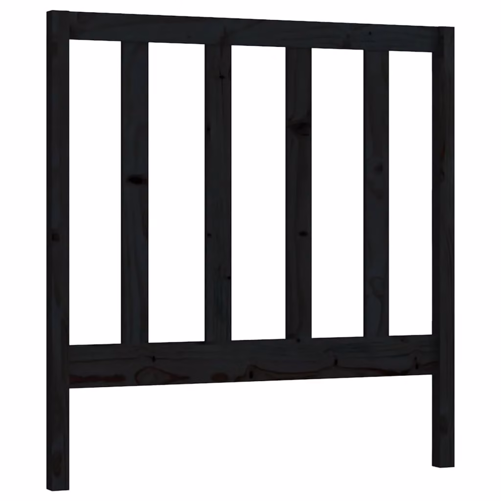Berkfield Home Black Rustic Solid Pine Wood Bed Headboard W: 96 cm, D: 4 cm, H: 100 cm – 2