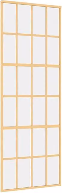 Berkfield Home Minimalist Sliding Door in Gold with Transparent ESG Glass and Aluminium, W: 76 cm, H: 205 cm