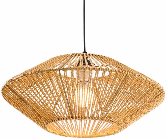 Livingandhome Vintage Hemp Rope Ceiling Pendant Light, Short Version, Brown