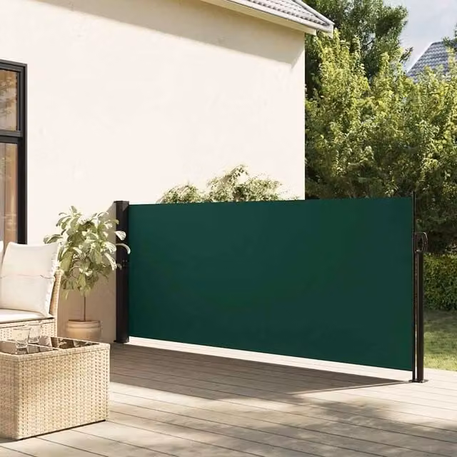 Berkfield Home Retractable Side Awning in Dark Green, W/H: 300 x 100 cm – 1