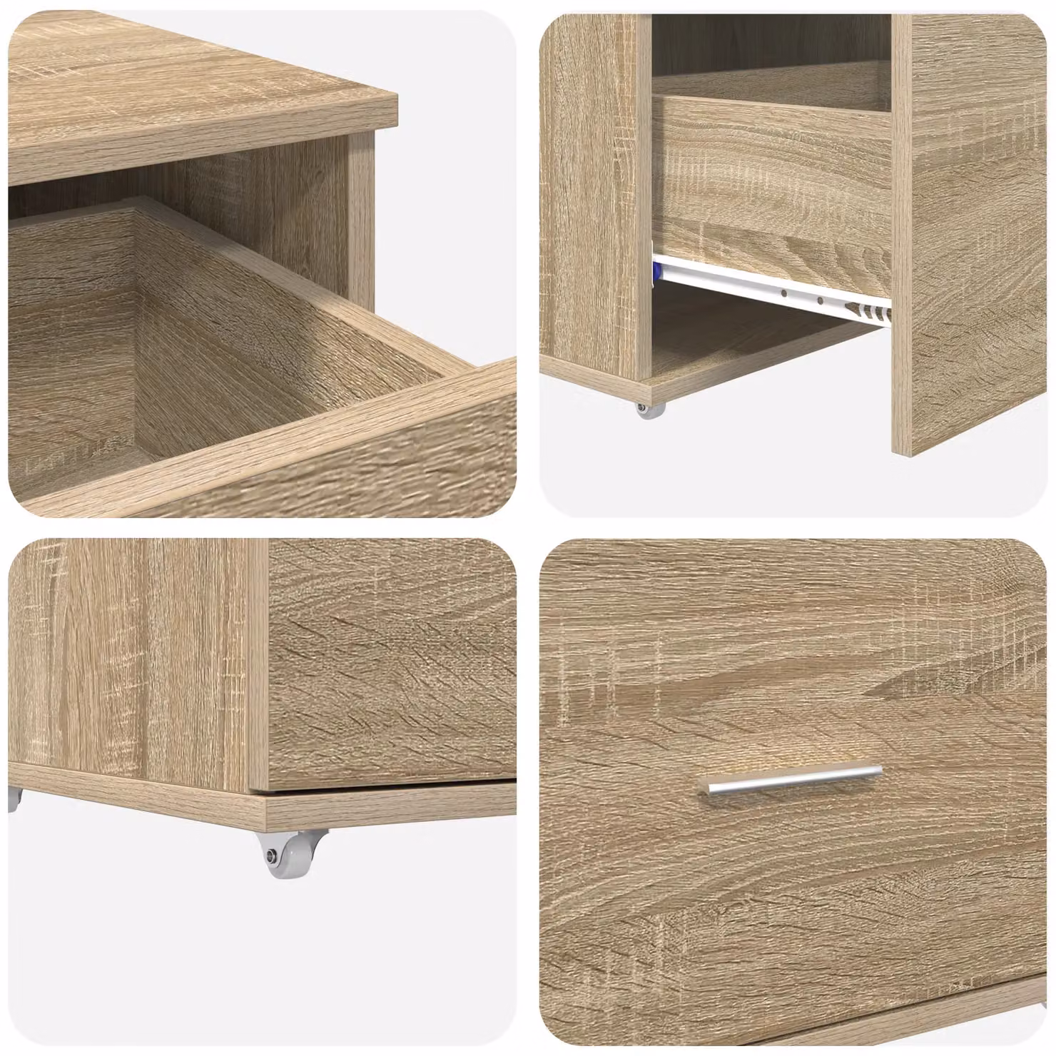 Berkfield Home Medium Drawer Cabinet in Sonoma Oak and Brown – 3