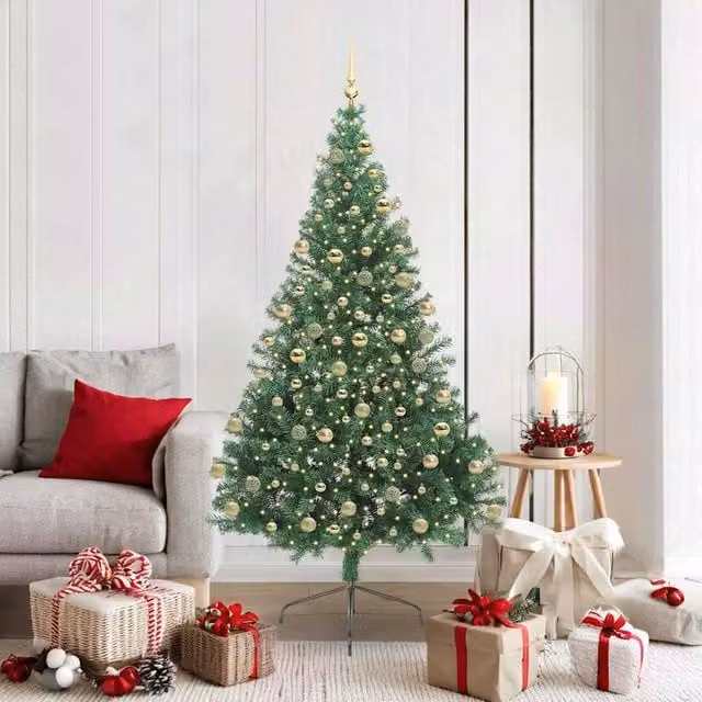 Berkfield Home Artificial Pre-lit Christmas Tree in Green, Height: 180 cm – 1