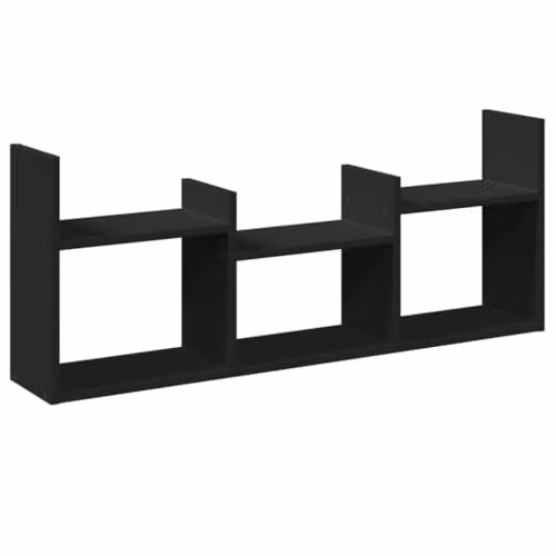 vidaXL Modern Wall Mounted Cabinet in Black MDF with Internal Shelves and Hinged Doors W/D/H: 100 x 40 x 18 cm